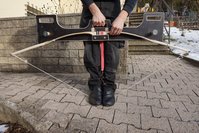 Den Bogen mit der zweiten ein bisschen sichern
