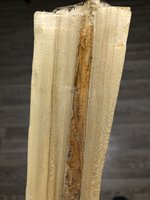 Testweise lackiert ist das Stück nur im oberen Drittel, und ich weiß nicht, ob der Lack halten wird...