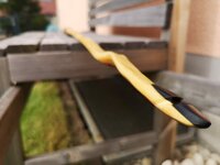 Hab schon viel schönere Hornoverlays bei euch gesehen, hab den Übergang aber nicht schöner hinbekommen, ohne den Splint zu verletzen.