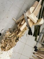 Traubenkirsche mit Messerrücken entrindet