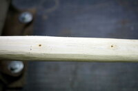 Ast am künftigen Druckpunkt, evtl. Kn itteransatzstelle