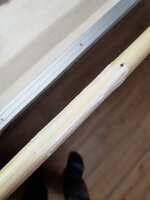 Griffbereich markiert und mit normalem Holzleim bestrichen