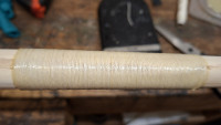 Leinenwicklung mit Epoxid drunter und eingeföhnt