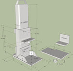 3D-Skizze : Dort wo Maße in Klammer stehen, sind die Maße auf den eingefahrenen Hydraulikzylinder abzustimmen.