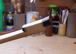 Hornstück mit Sekundenkleber<br />aufgeklebt