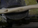 Griffbereich mit ausgebohrtem Ast, Gewicht jetzt ca. 550g