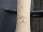 Konturen mit Bleistift nachgezogen