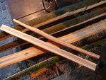 gebandsägte Rohlinge mit zwei Bruchtestleisten zum schnelltrocknen auffer Heizung (Mirabelle, Faulbaum)