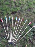 gekaufte Bucktail-Spitzen+Geweihnocken+ selbstgeschnittene Federn